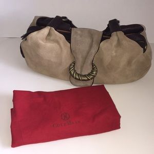 “Cole Haan” tan suede shoulder bag